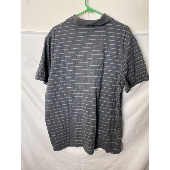 George Mens Polo Shirt Size XL 46/48 Gray Stripe Casual Short Sleeve Preppy - Picture 2 of 2